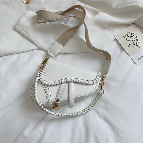 Sia Saddle One Shoulder Handle Bag White
