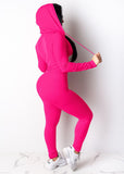 Simple Fitted Tracksuit Fuchsia