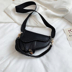 Sia Saddle One Shoulder Handle Bag Black