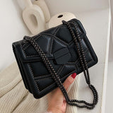 Rivet PU Leather Crossbody Bag Black