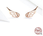 Angel Wings  Silver Stud Earrings