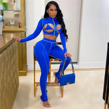 Patchwork Hollow Out Two Piece Set