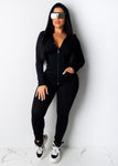 Simple Fitted Tracksuit Black