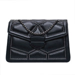 Rivet PU Leather Crossbody Bag Black