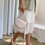 Zay Small PU Leather Crossbody Handbag White