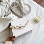 Zay Small PU Leather Crossbody Handbag White