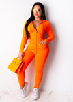 Simple Fitted Tracksuit Orange