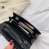 Rivet PU Leather Crossbody Bag Black