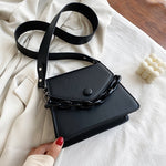 Zay Small PU Leather Crossbody Handbag Black