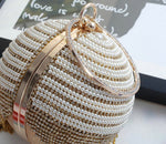 Luxury Diamond Tassel Pearl Beaded Clutch Bag Gold