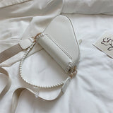 Sia Saddle One Shoulder Handle Bag White