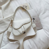 Sia Saddle One Shoulder Handle Bag White