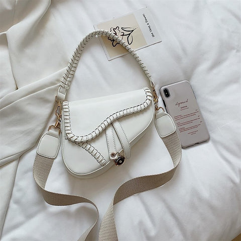 Sia Saddle One Shoulder Handle Bag White